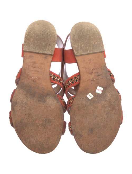 Dsquared² Suede Floral Print Gladiator Sandals