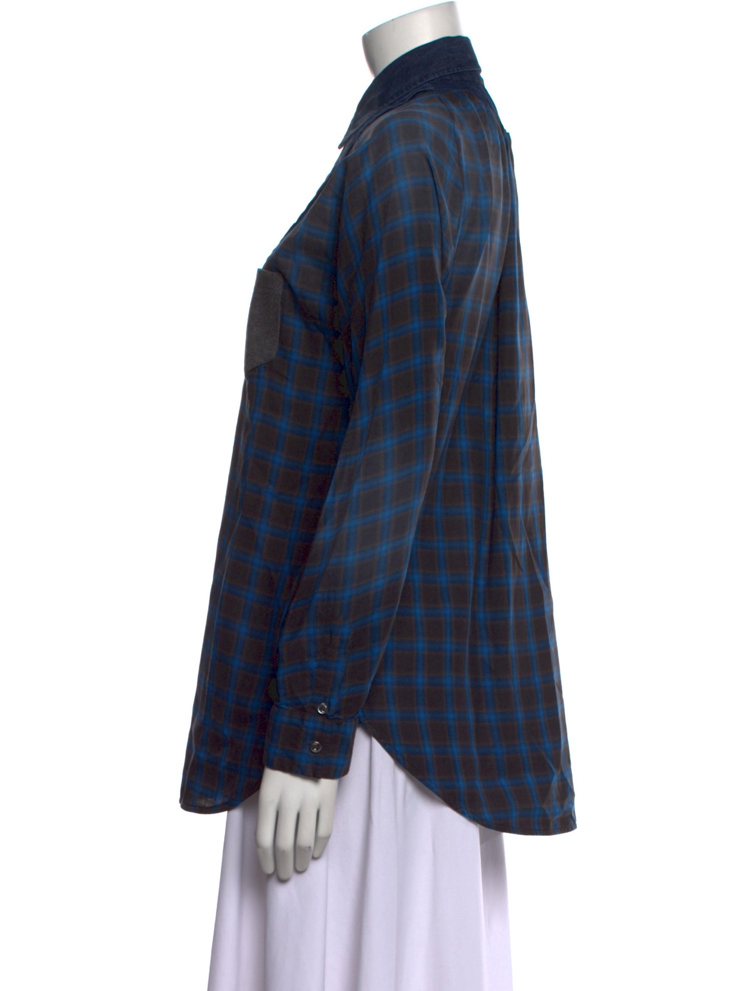 Dsquared² Plaid Print Long Sleeve Button-Up Top
