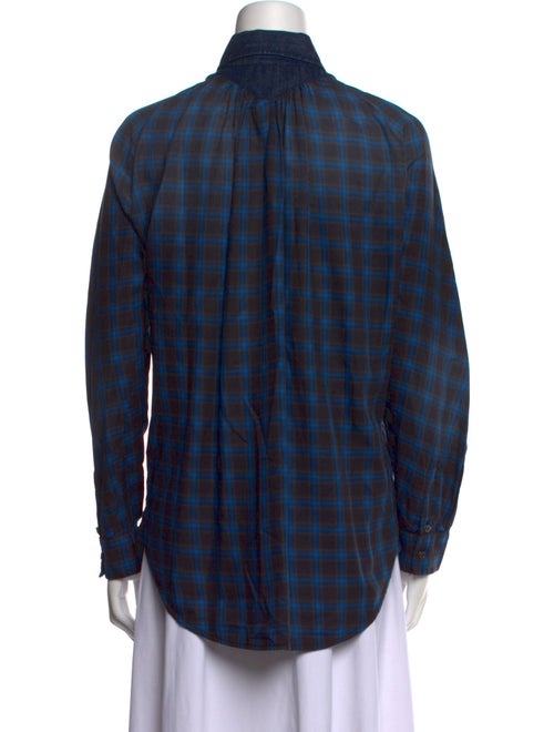 Dsquared² Plaid Print Long Sleeve Button-Up Top