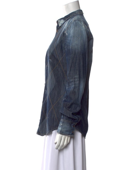 Dsquared² Printed Long Sleeve Button-Up Top