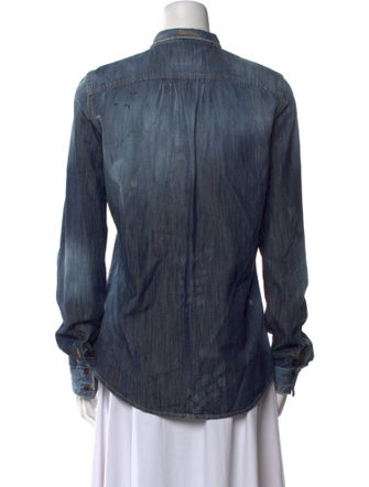 Dsquared² Printed Long Sleeve Button-Up Top