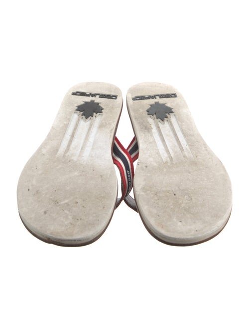 Dsquared² Leather Striped Flip Flops