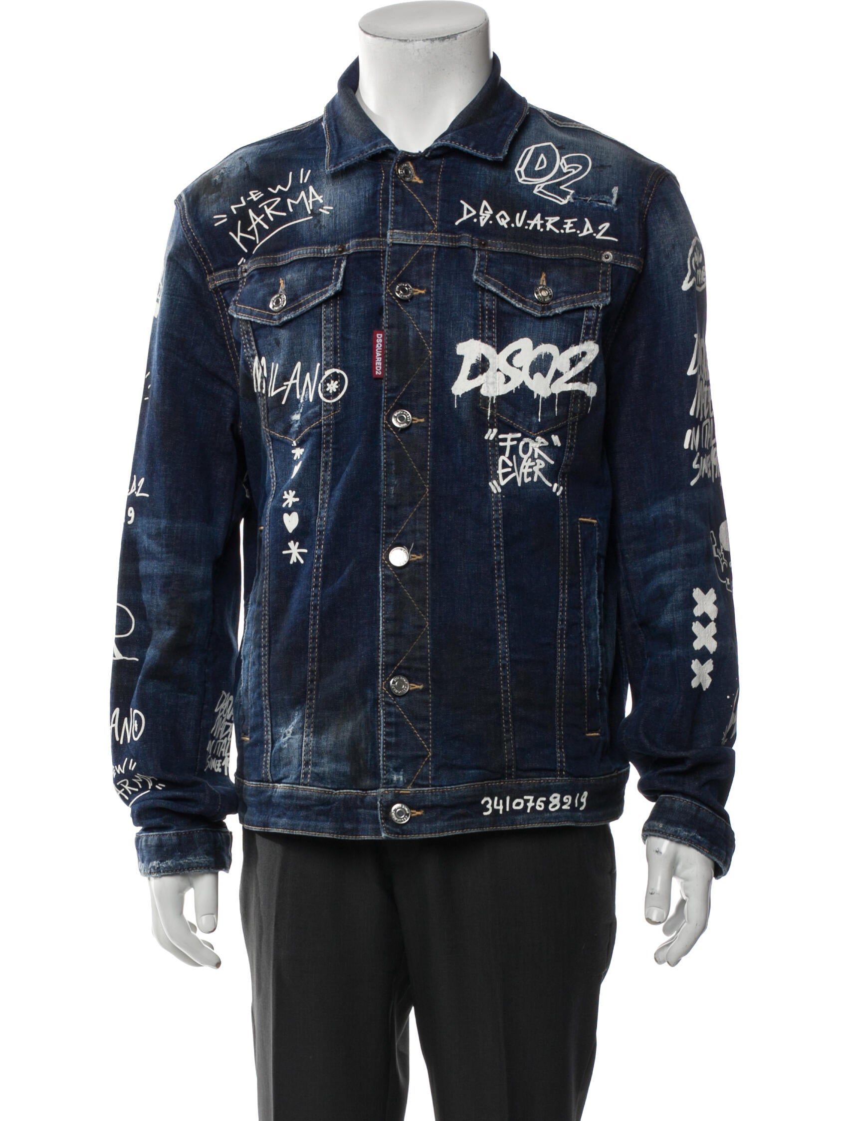 Dsquared² Graphic Print Denim Jacket