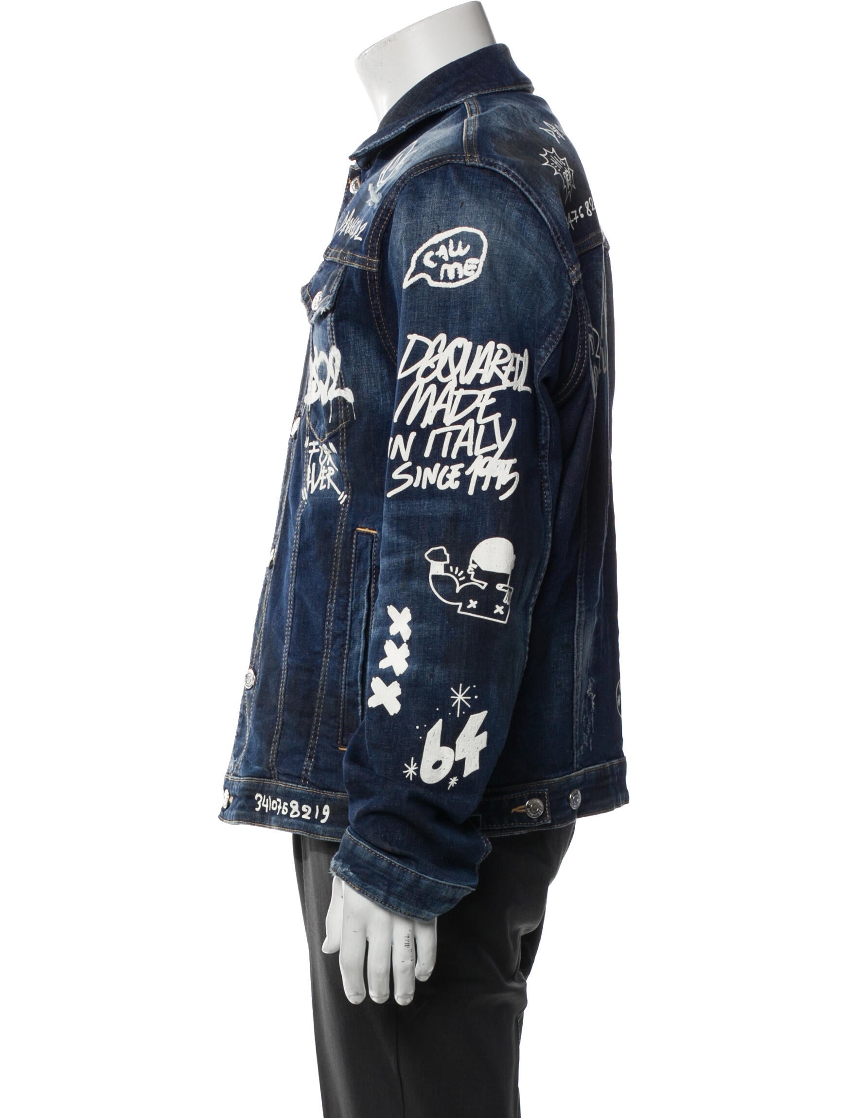 Dsquared² Graphic Print Denim Jacket
