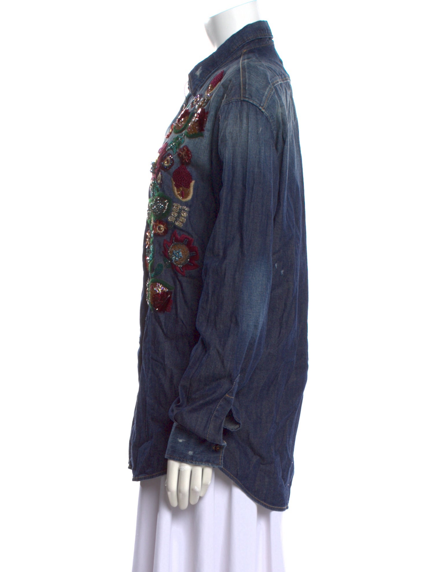 Dsquared² 2015 Floral Print Denim Shirt w/ Tags