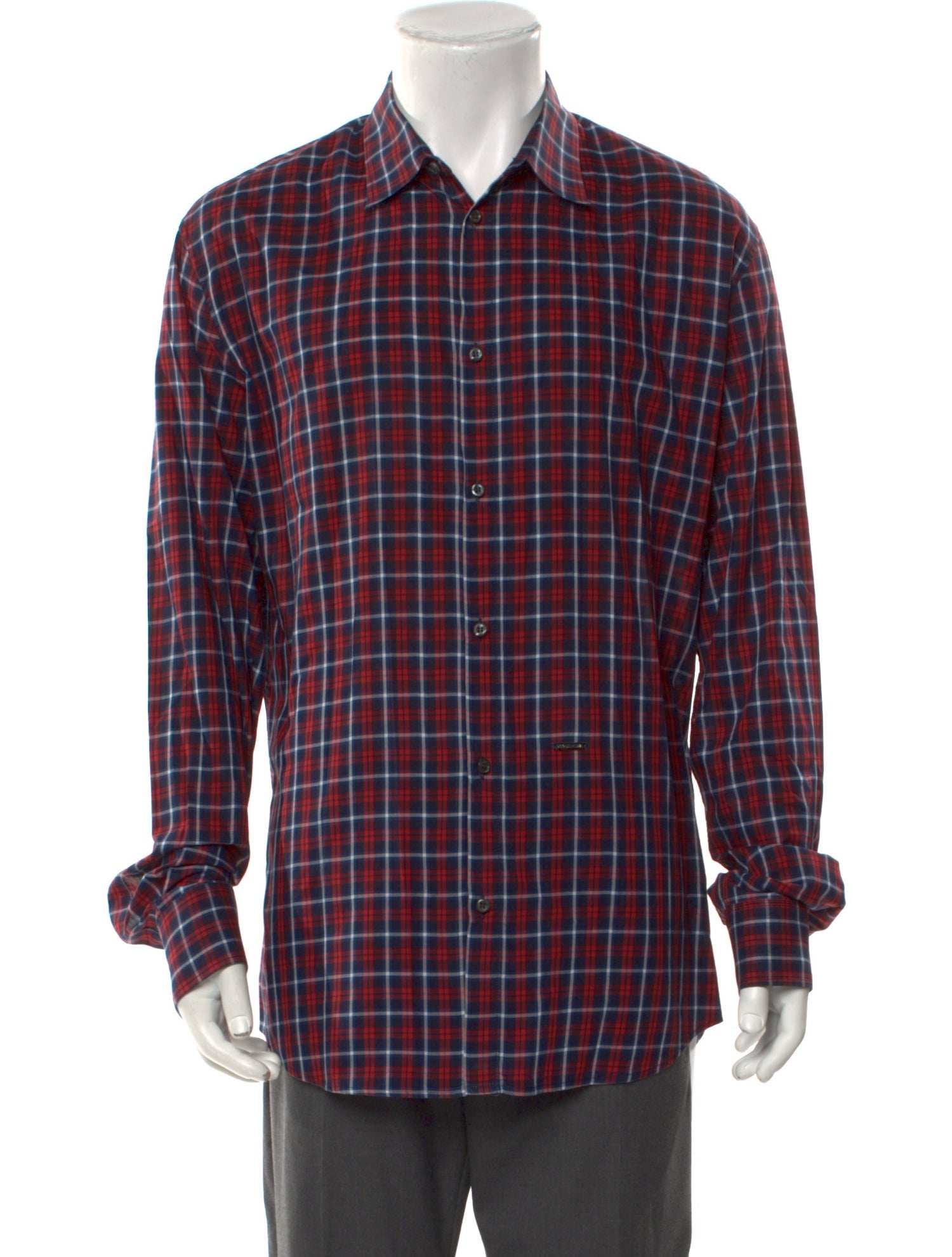 Dsquared² Plaid Print Long Sleeve Shirt