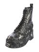 Dsquared² Leather Graphic Print Combat Boots