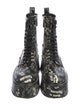 Dsquared² Leather Graphic Print Combat Boots