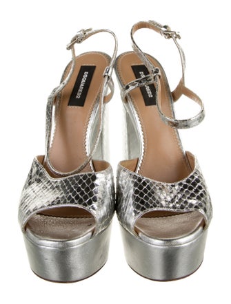 Dsquared² Leather Animal Print Sandals