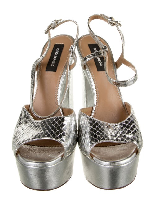 Dsquared² Leather Animal Print Sandals