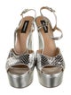 Dsquared² Leather Animal Print Sandals