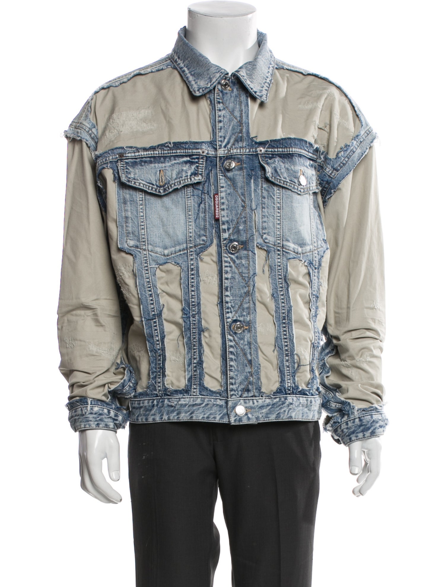 Dsquared² Colorblock Pattern Denim Jacket