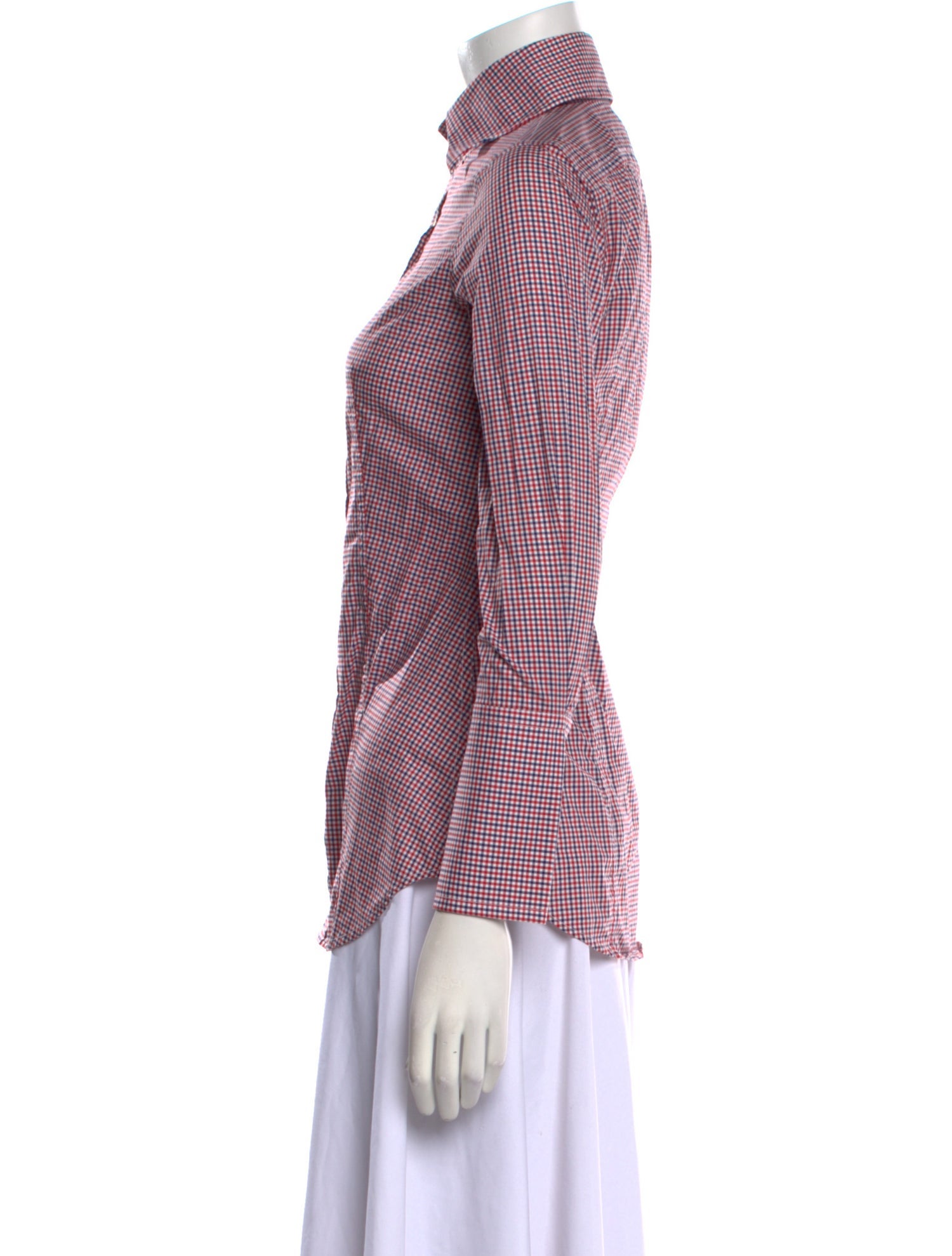 Dsquared² Plaid Print Long Sleeve Button-Up Top