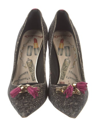 Dsquared² Velvet Floral Print Pumps