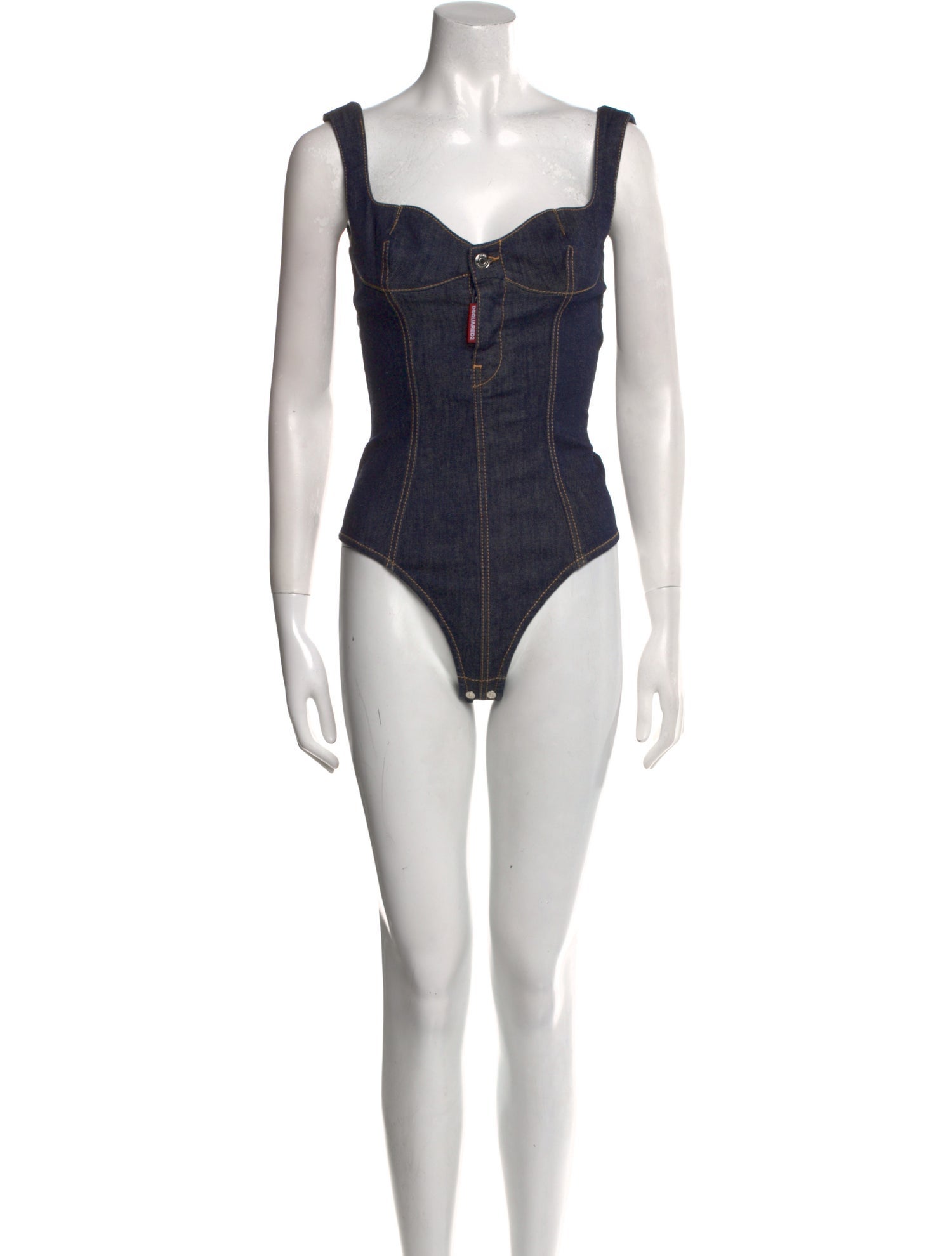 Dsquared² Square Neckline Sleeveless Bodysuit