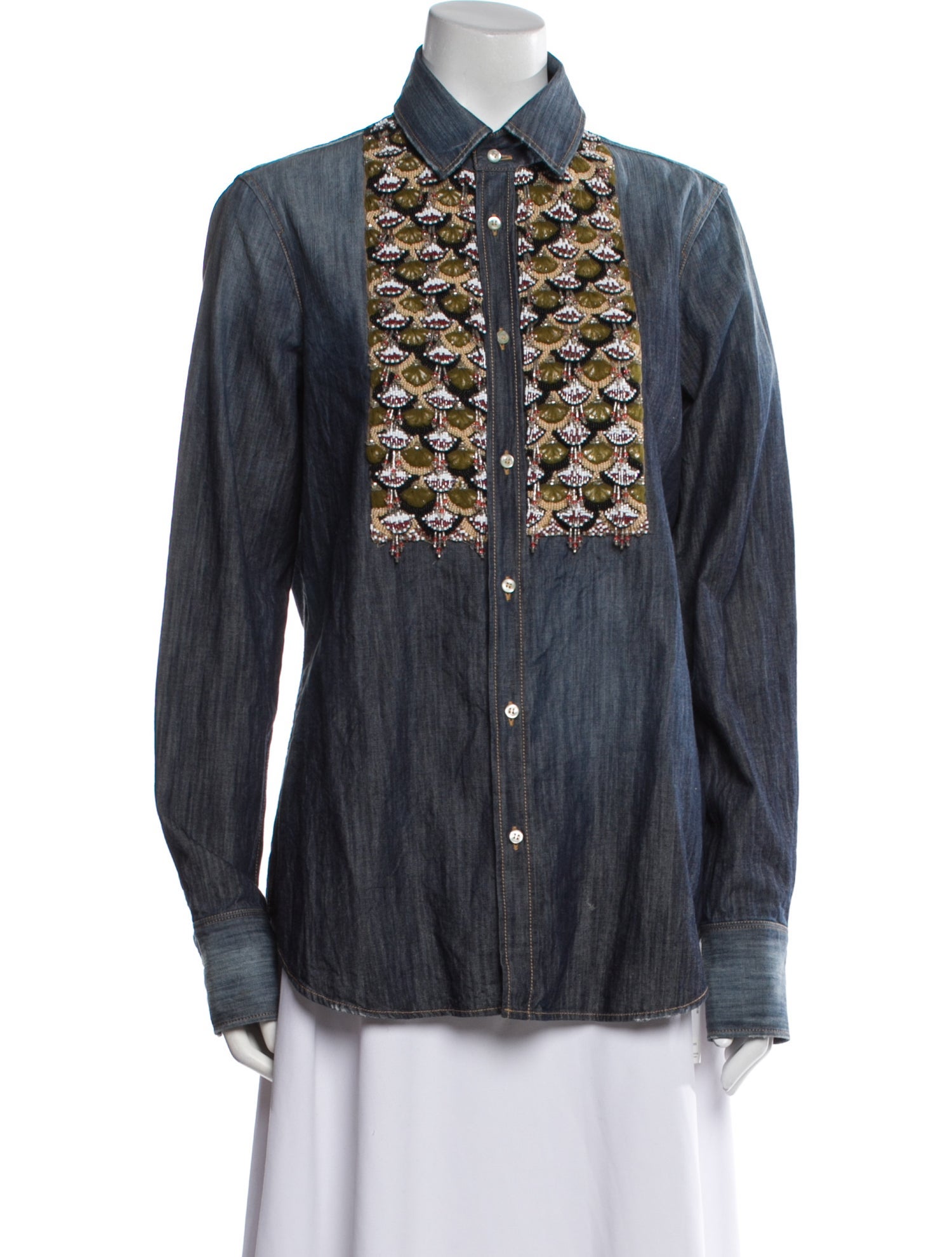 Dsquared² Graphic Print Long Sleeve Button-Up Top