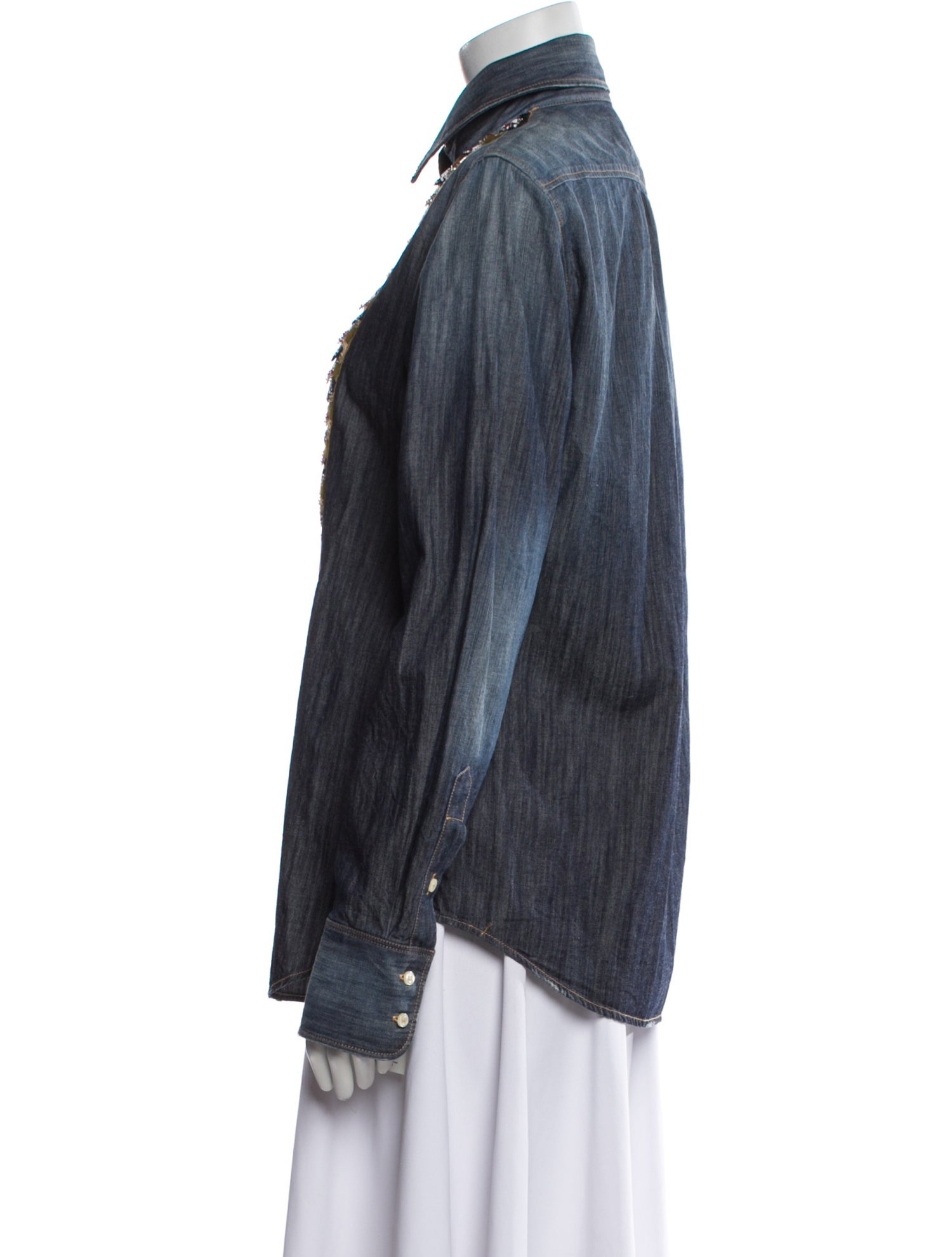 Dsquared² Graphic Print Long Sleeve Button-Up Top