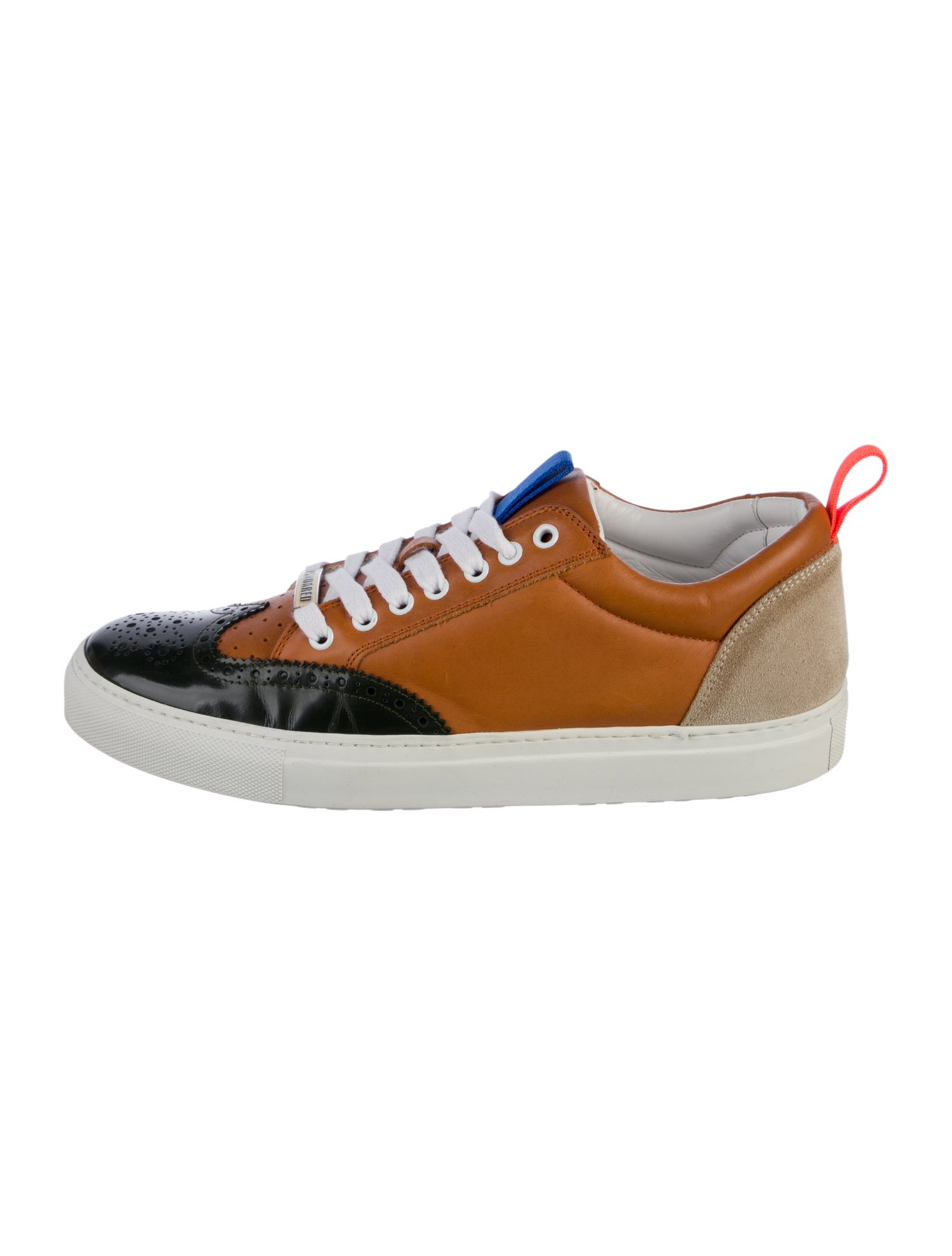 Dsquared² Leather Colorblock Pattern Sneakers