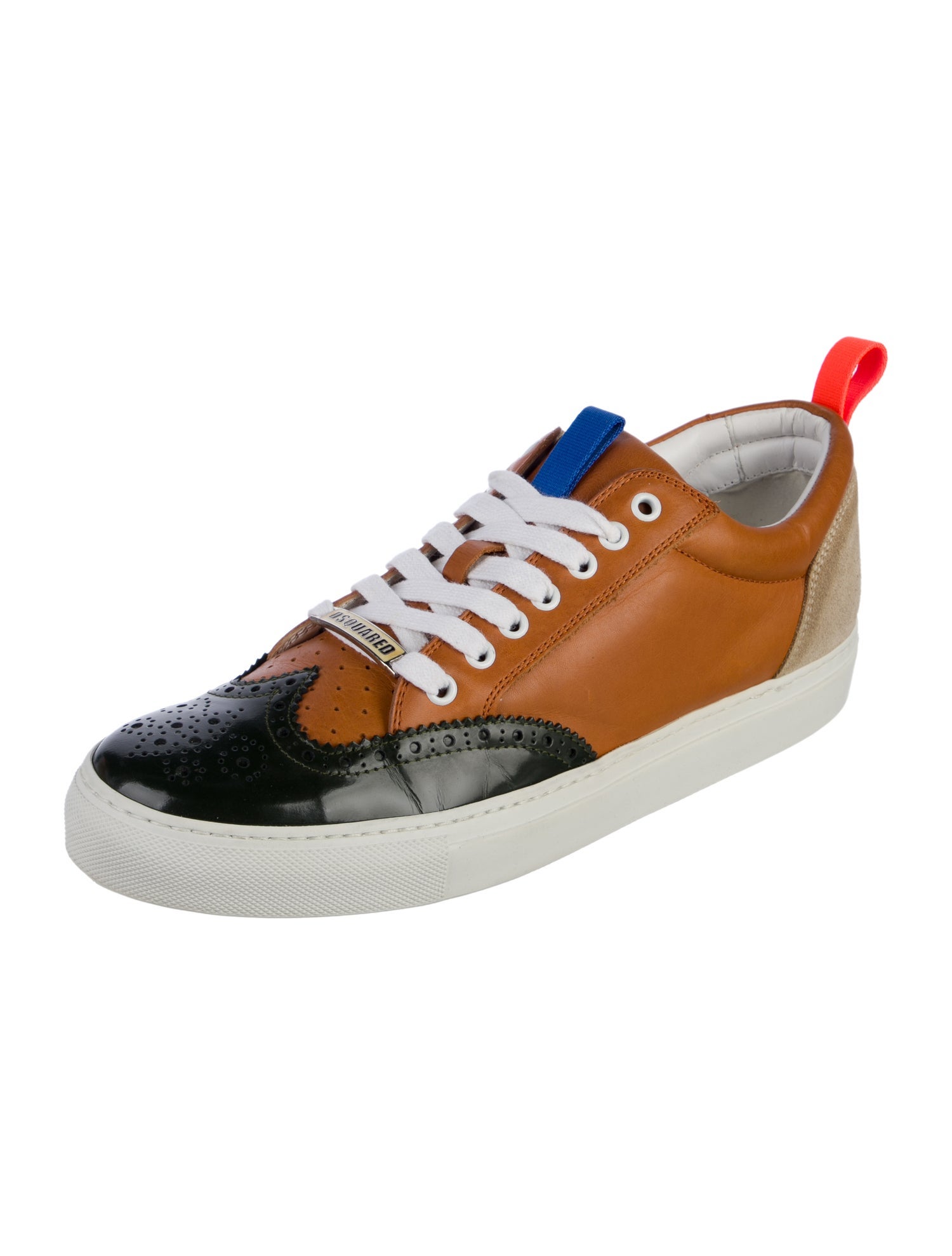 Dsquared² Leather Colorblock Pattern Sneakers