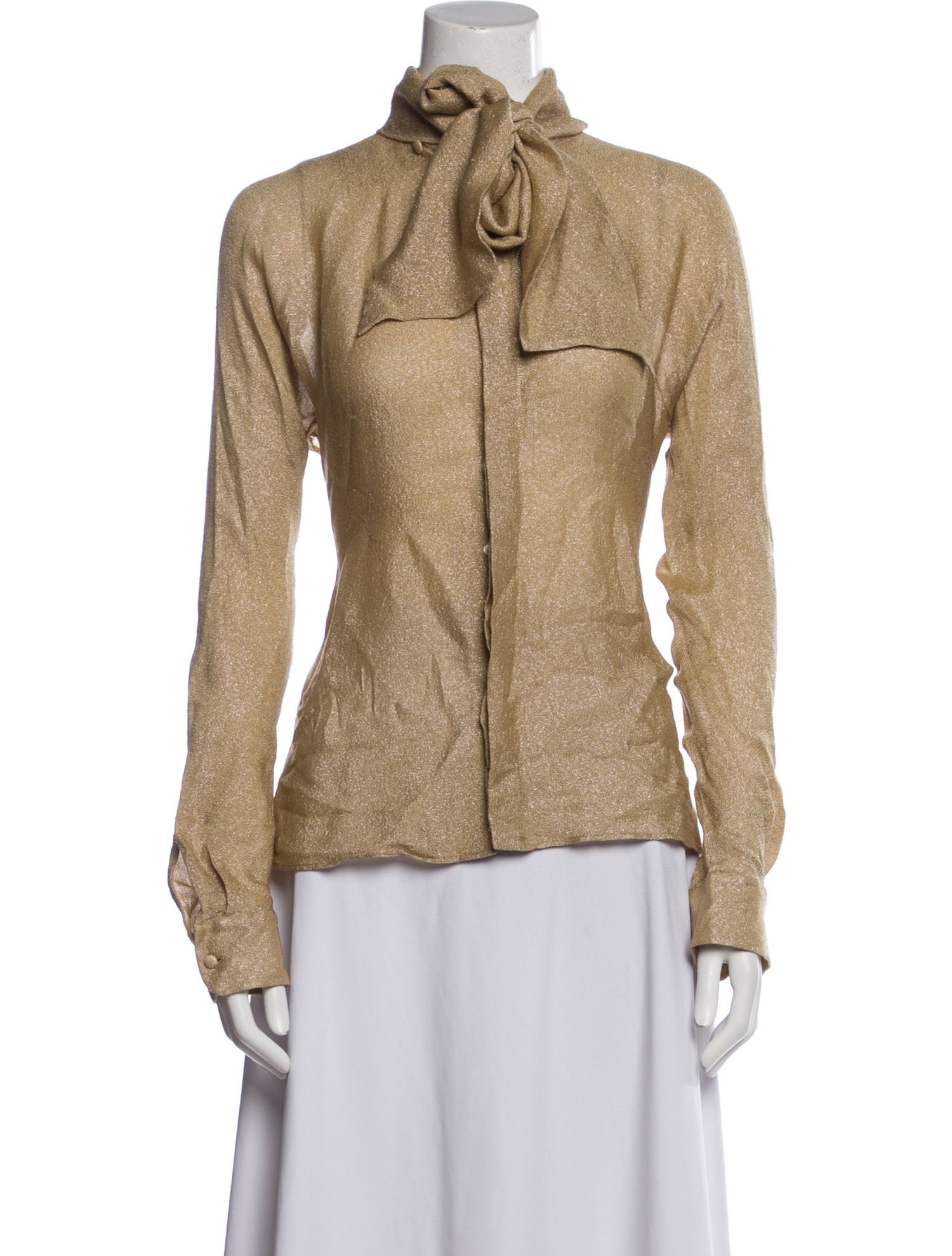 Dsquared² Silk Turtleneck Button-Up Top