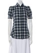 Dsquared² Plaid Print Short Sleeve Button-Up Top