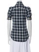 Dsquared² Plaid Print Short Sleeve Button-Up Top
