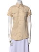 Dsquared² Linen Short Sleeve Button-Up Top