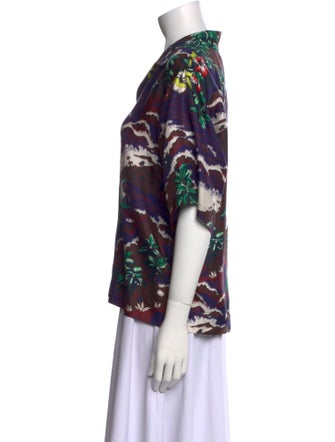 Dsquared² Silk Printed Button-Up Top