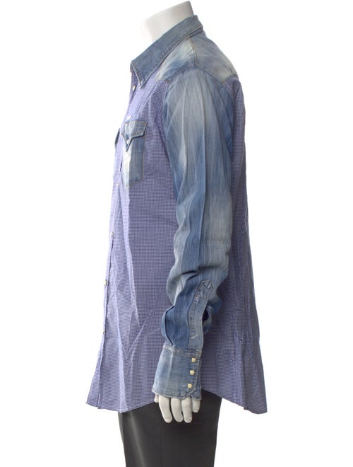 Dsquared² Tie-Dye Print Long Sleeve Western Shirt