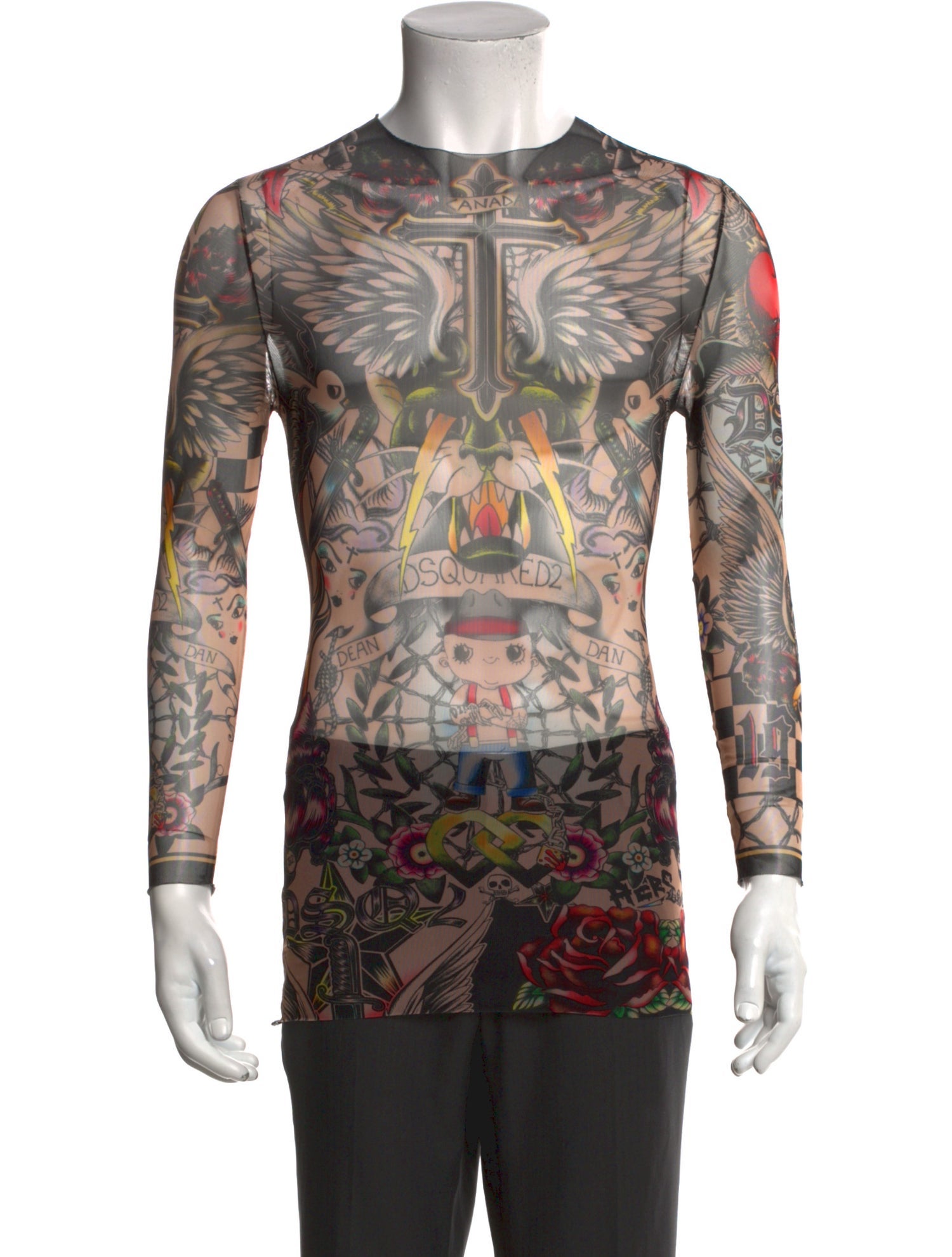 Dsquared² Printed Crew Neck Henley