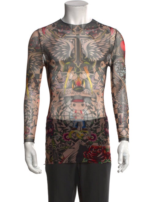 Dsquared² Printed Crew Neck Henley