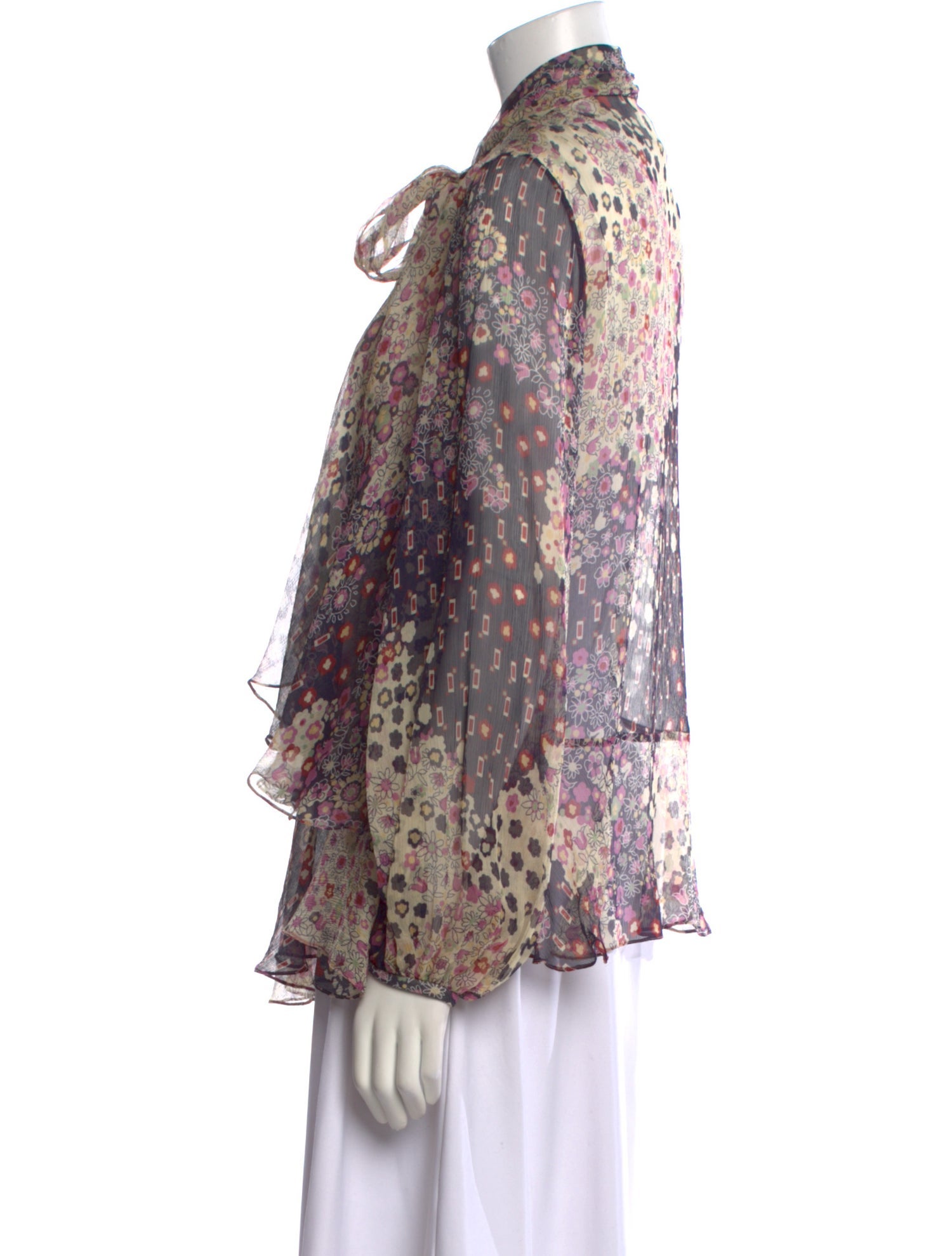 Dsquared² Silk Floral Print Blouse