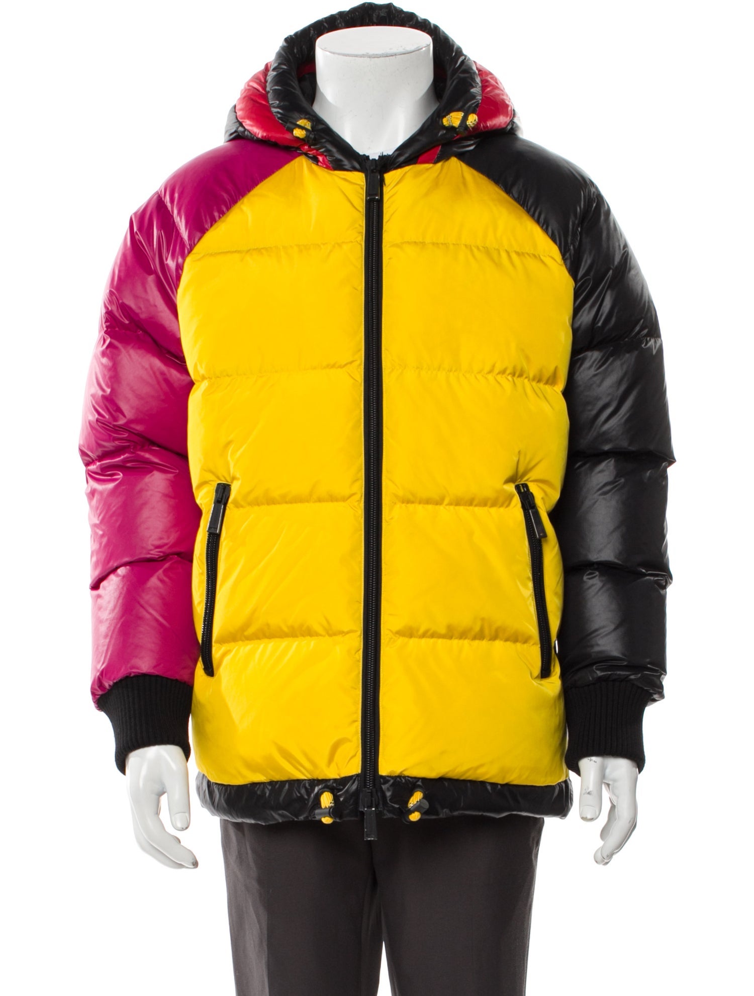 Dsquared² Colorblock Pattern Puffer Coat w/ Tags