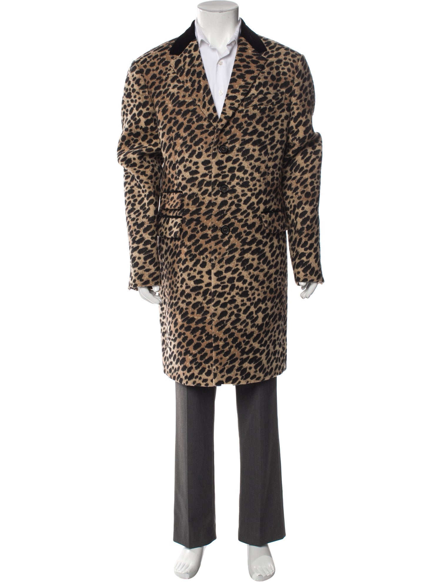 Dsquared² Virgin Wool Animal Print Overcoat w/ Tags