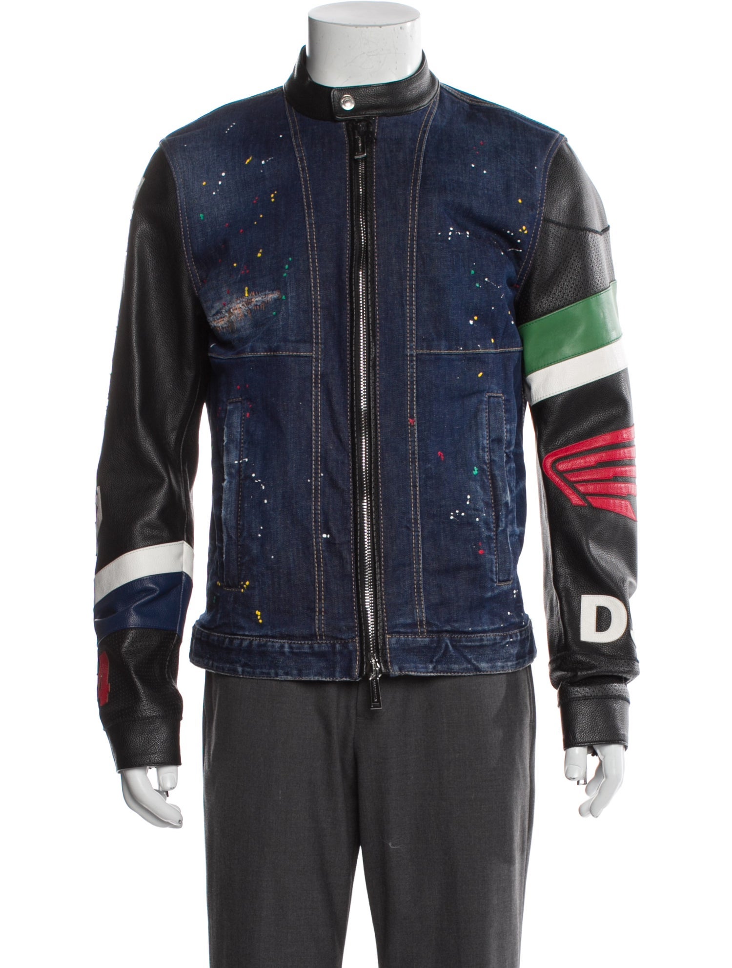Dsquared² Colorblock Pattern Denim Jacket w/ Tags