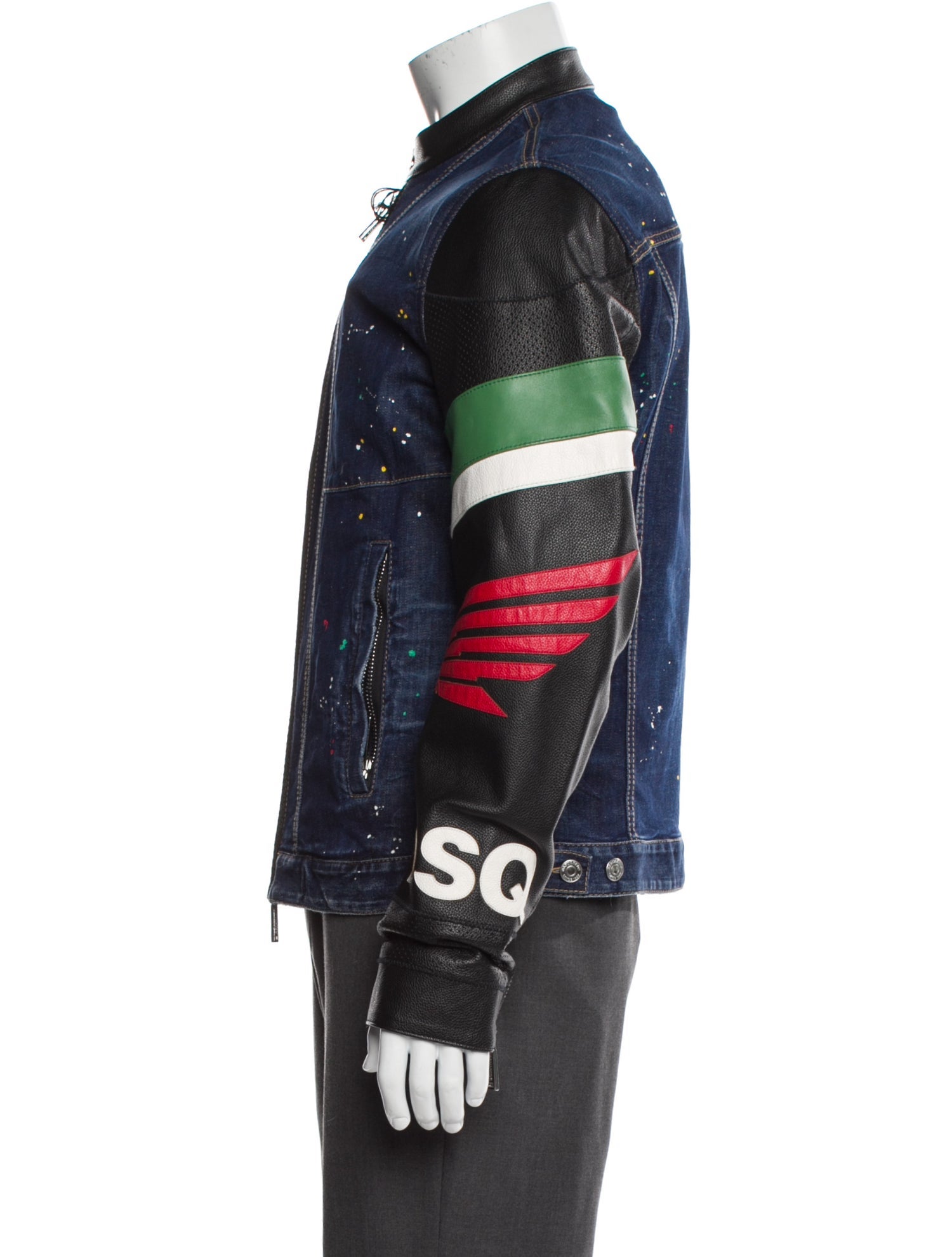 Dsquared² Colorblock Pattern Denim Jacket w/ Tags