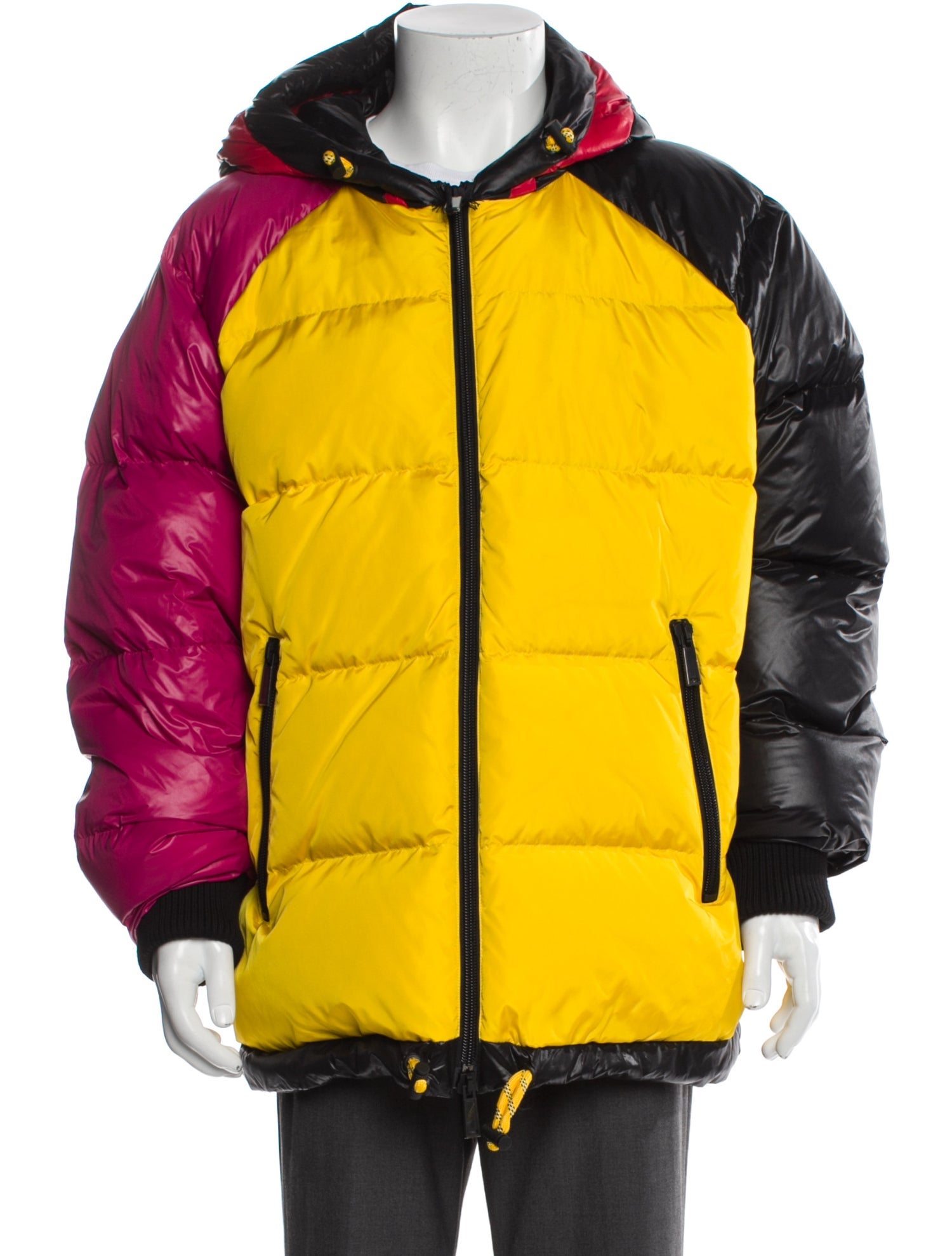Dsquared² Colorblock Pattern Puffer Coat w/ Tags