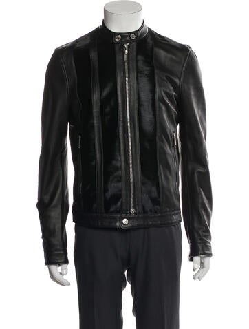 Dsquared² Outerwear Lamb Leather Moto Jacket Us38, It48 | M