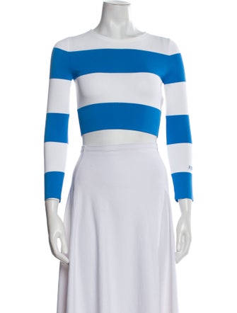 Dsquared² Striped Bateau Neckline Crop Top