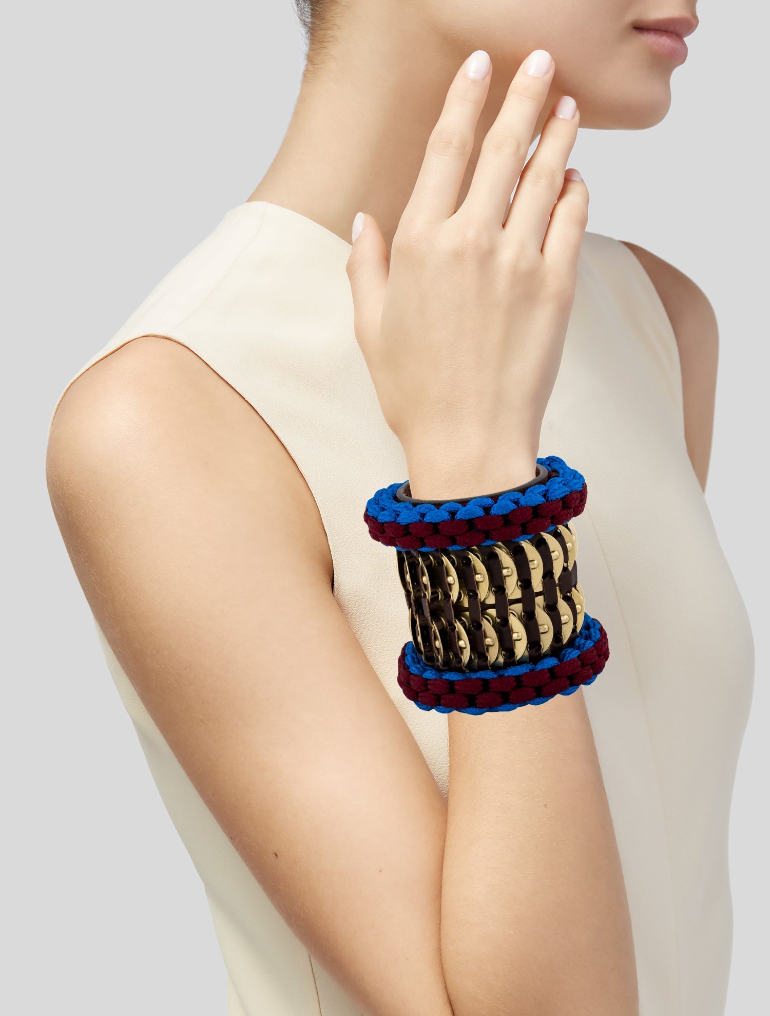 Dsquared² Leather & Cord Wrap Bracelet