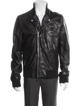 Dsquared² Calf Leather Moto Jacket