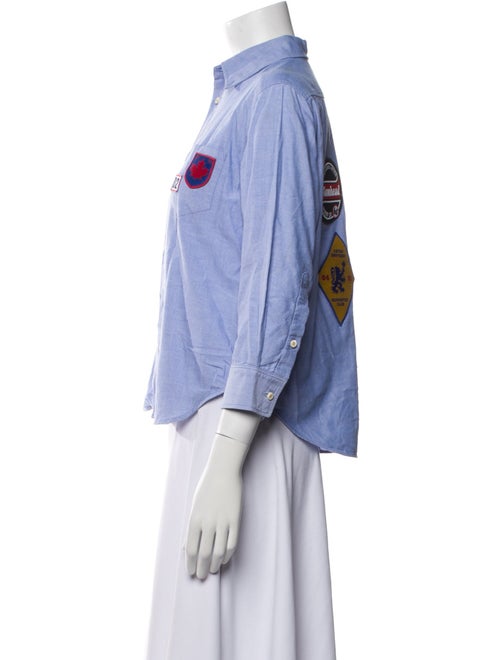 Dsquared² Three-Quarter Sleeve Button-Up Top
