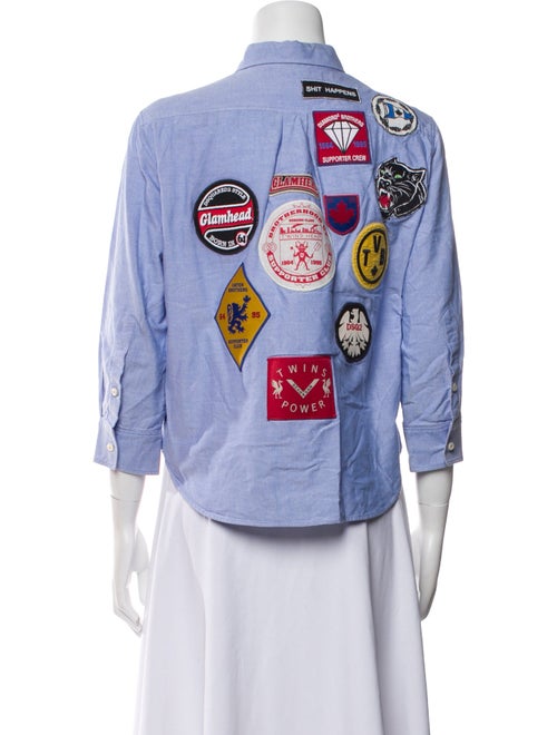 Dsquared² Three-Quarter Sleeve Button-Up Top