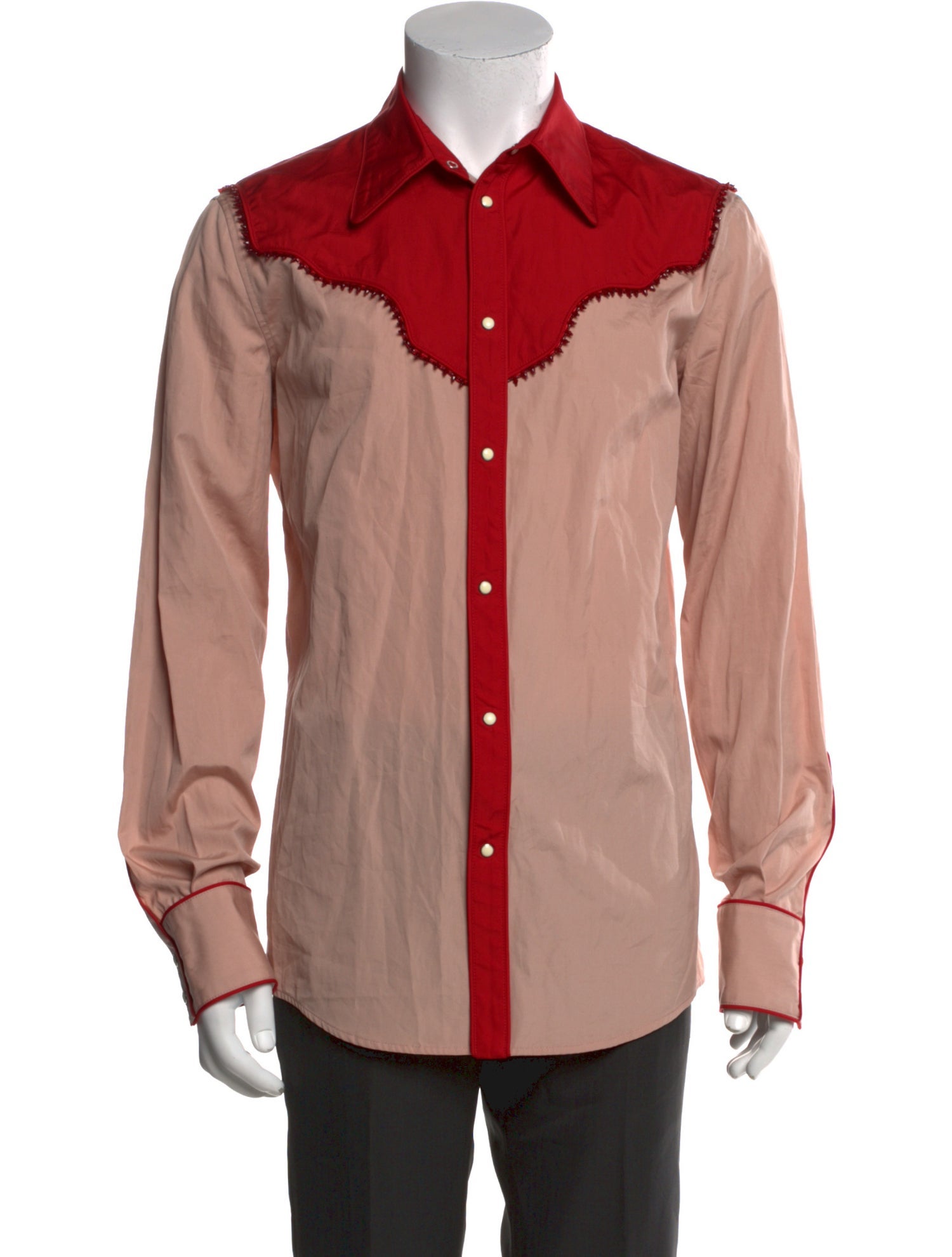 Dsquared² Colorblock Pattern Long Sleeve Western Shirt