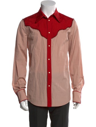 Dsquared² Colorblock Pattern Long Sleeve Western Shirt