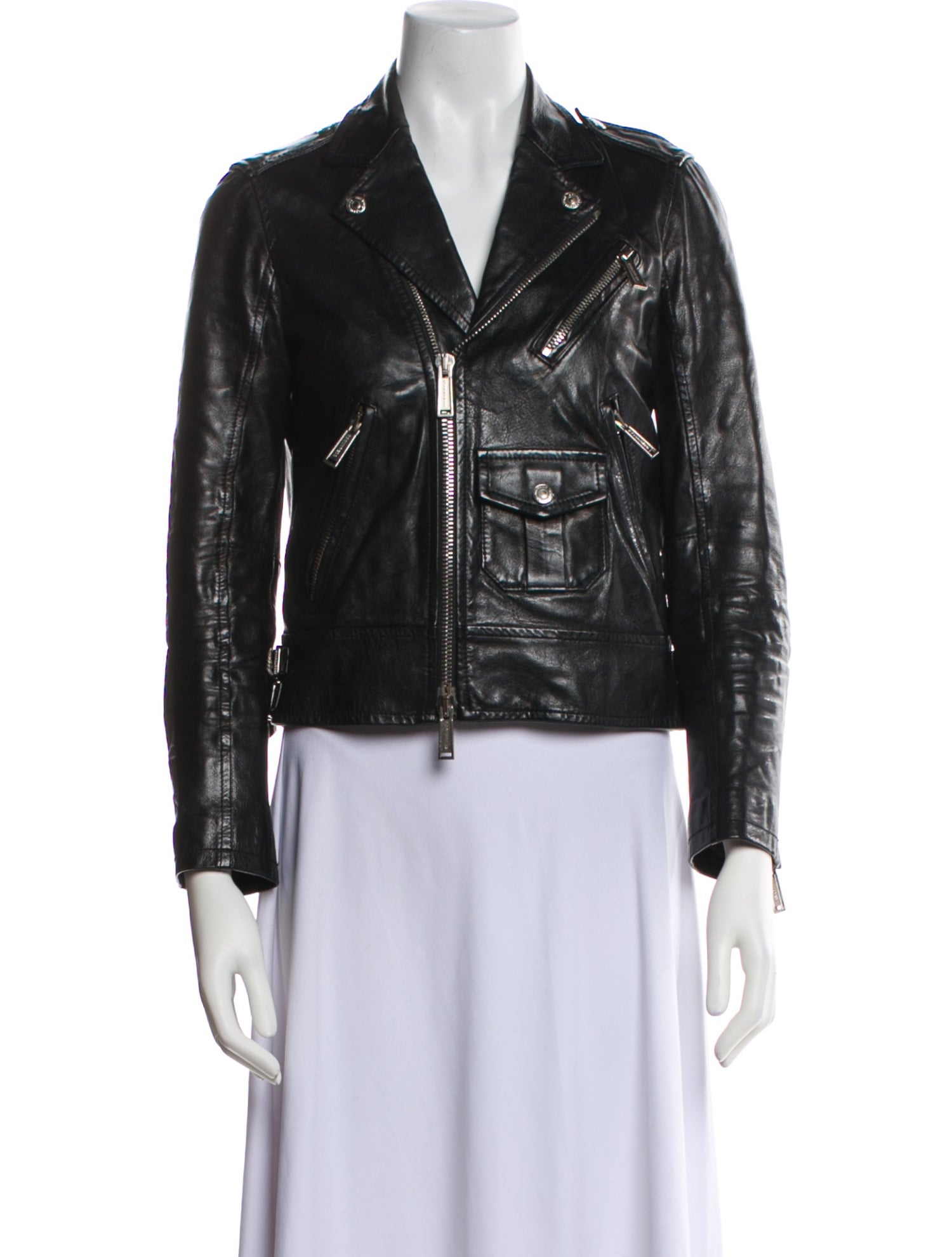 Dsquared² Calf Leather Biker Jacket