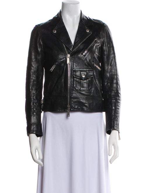 Dsquared² Calf Leather Biker Jacket