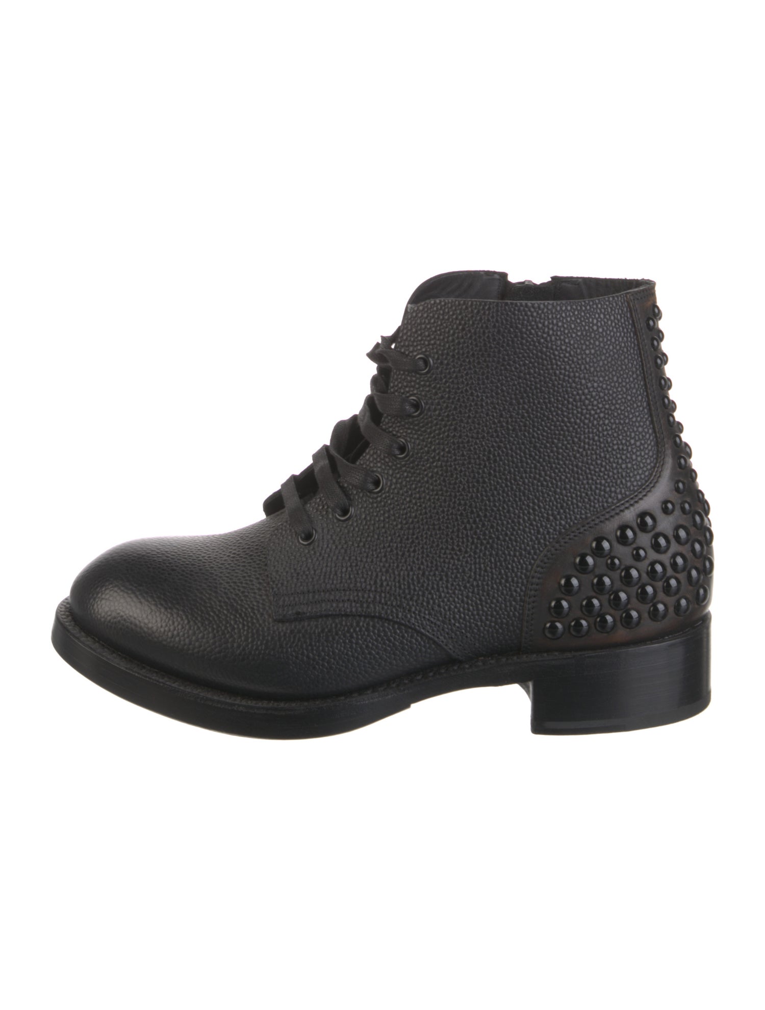 Dsquared² Leather Studded Accents Lace-Up Boots