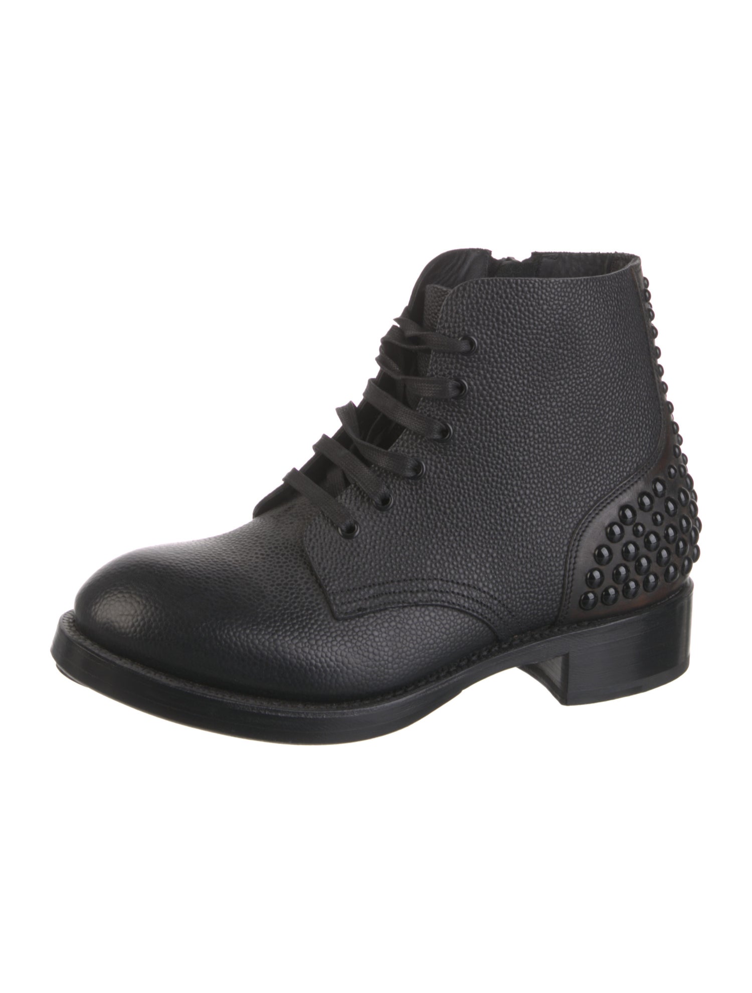 Dsquared² Leather Studded Accents Lace-Up Boots