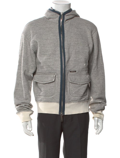 Dsquared² Colorblock Pattern Mock Neck Hoodie